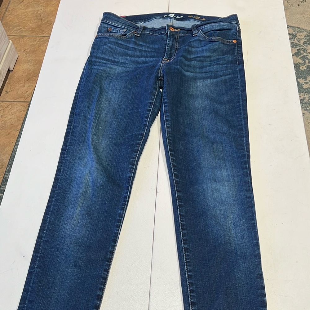 7 for all man kind women’s size 31 skinny blue jeans
